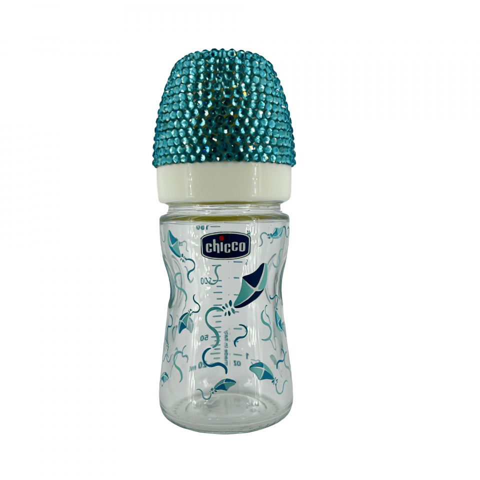 Blue baby bottle
