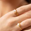 “Ασημένιο δαχτυλίδι Επιχρυσωμένο με ζιργκόν Swarovski και πέρλα”